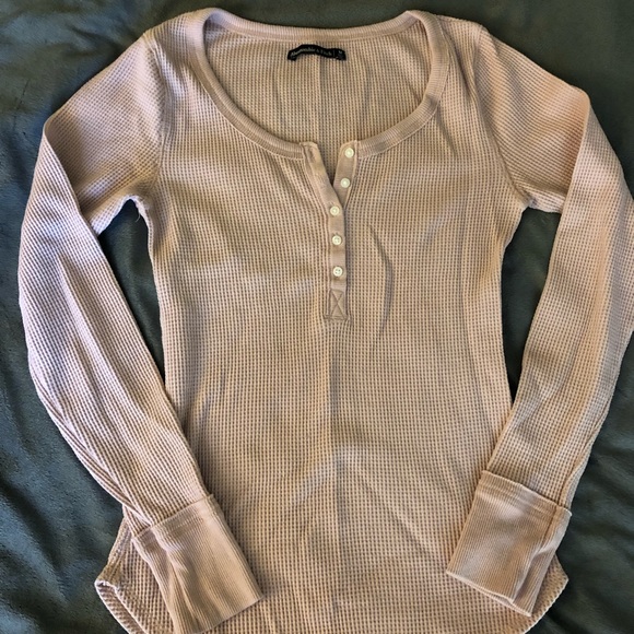 Abercrombie & Fitch Tops - Pink Thermal with Buttons